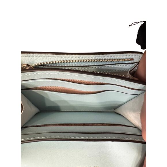 Kate Spade Marti Small Flap Bifold Wallet Light Blue Pebbled Leather - Picture 5 of 5